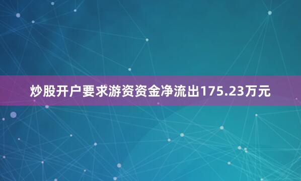 炒股开户要求游资资金净流出175.23万元