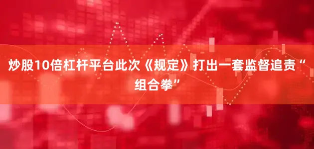 炒股10倍杠杆平台此次《规定》打出一套监督追责“组合拳”